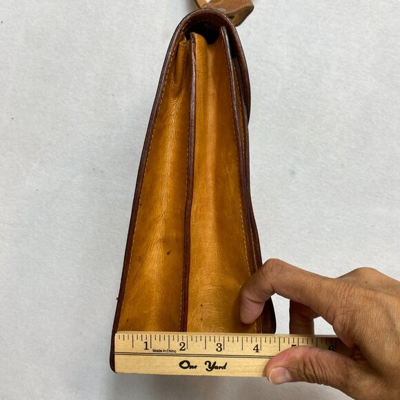 VINTAGE CANOA Crossbody Shoulder Bag Tan Pouch Phone Wallet 80s - Picture 9 of 16